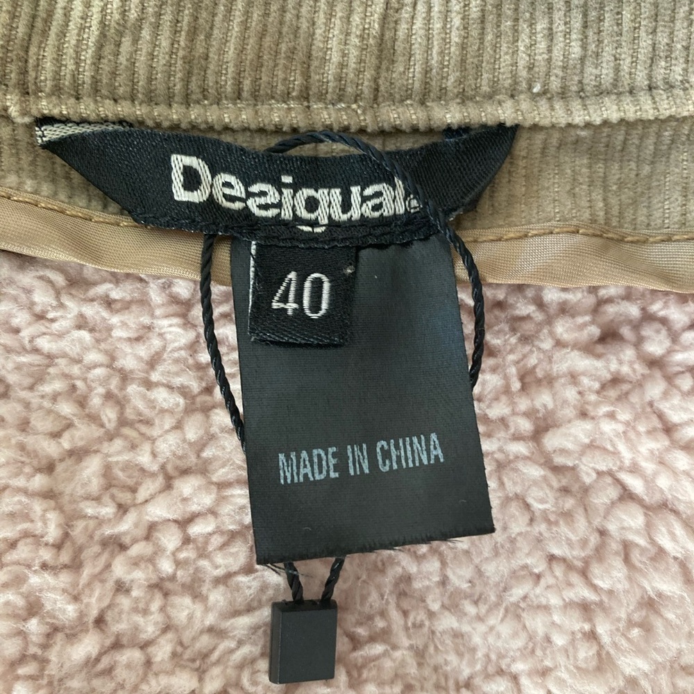 Desigual Western Fringe Embroidered Corduroy Jacket NWOT Boho Fleece lined - Picture 13 of 15